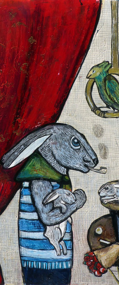 Circus rabbits by Elizabeth Vlasova