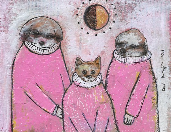 Two Dogs and cat