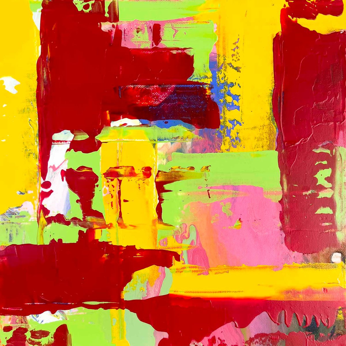 Abstract Acrylic Painting By Km Arts, 12 X 12", Yearning For Daybreak, Original Artwork