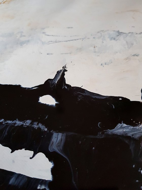 "tok= N-3" (H)96x(W)130 cm. Abstract Expressionism style painting