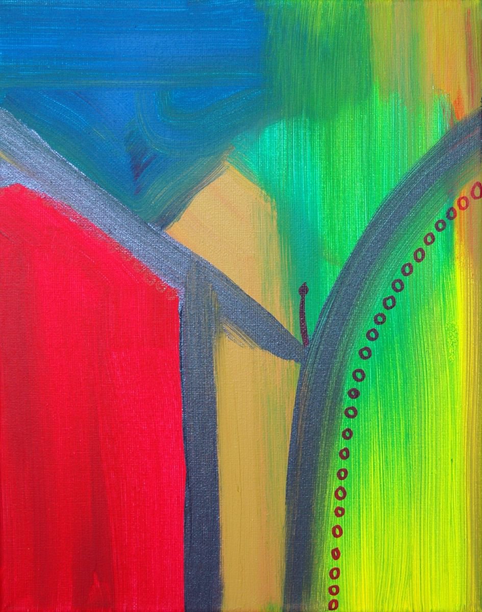 Abstract Acrylic Painting By Cb., 9 X 12, Abstract On Canvas 123, Original Artwork