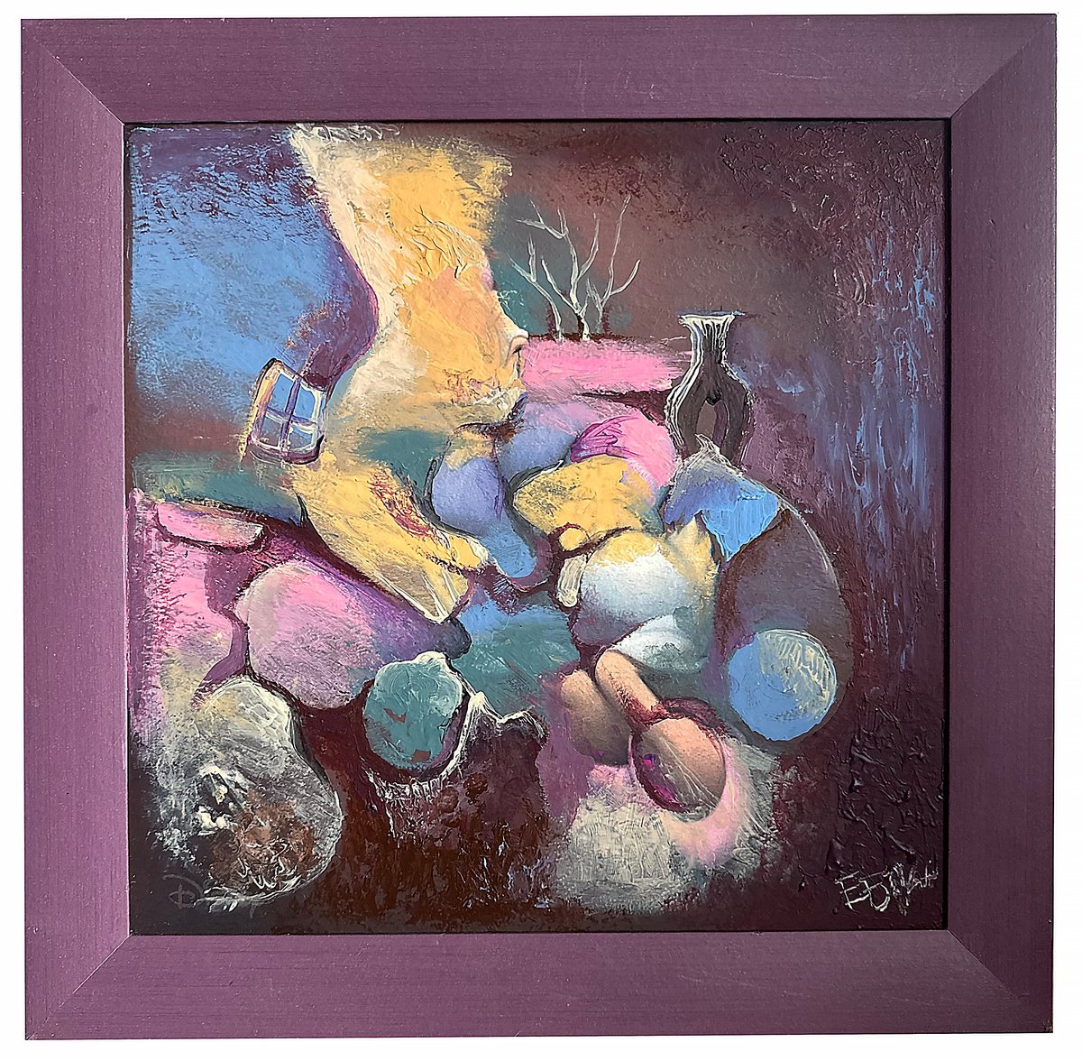 Geometric Abstract Acrylic Painting By Eleonora Bakalova, 16 X 16, Stone Emotions, Original Artwork