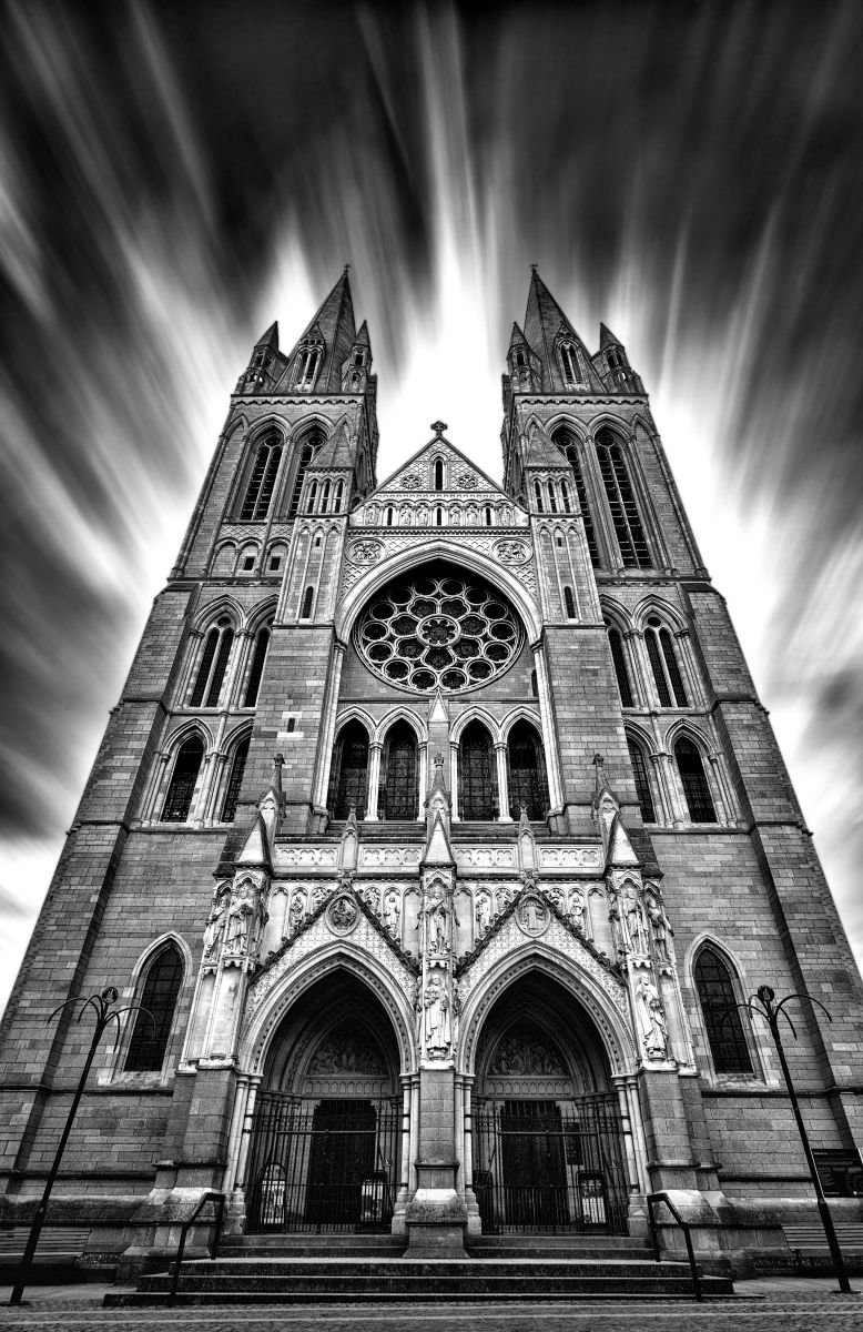 Expressive Cityscapes Photograph By Paul Nash, 16 X 24", Truro Cathedral Long Exposure, Original Artwork