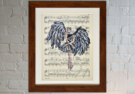 Ballerina XLII- Vintage Music Page, GIFT idea