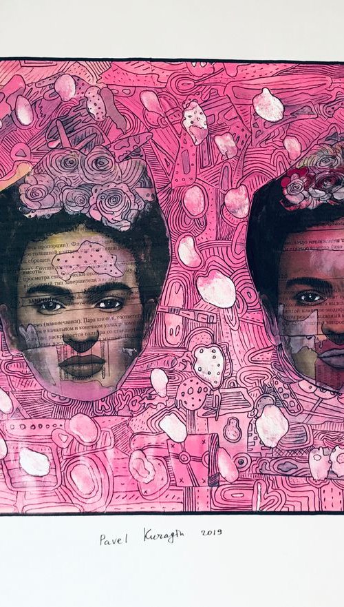 Two portraits of Frida Kahlo by Pavel Kuragin