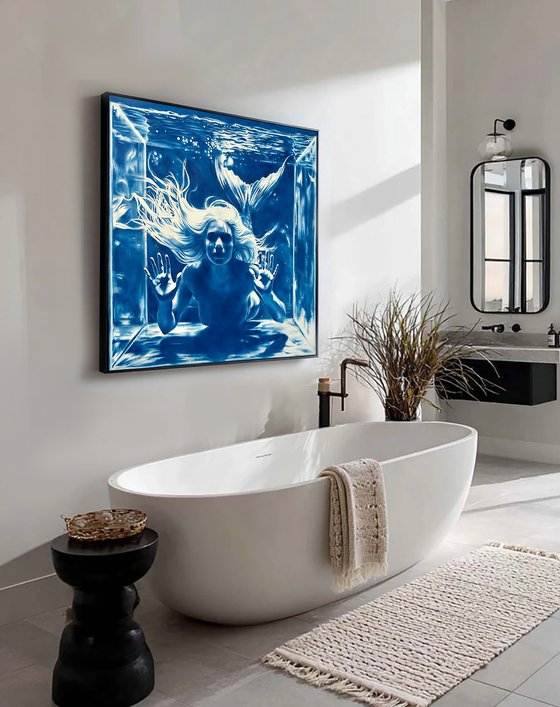 Secret of the Mermaid - Large Blue Ocean Art