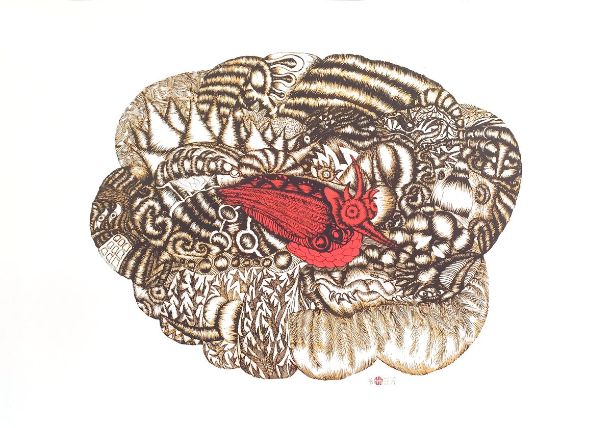 Illustrative Screenprint , Nest By Mine Okur, 39 X 28, Artwork For Sale On Artfinder