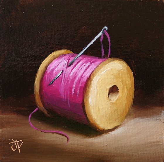 Little pink cotton reel #2 still life