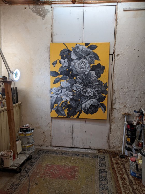 Flowers on a yellow background