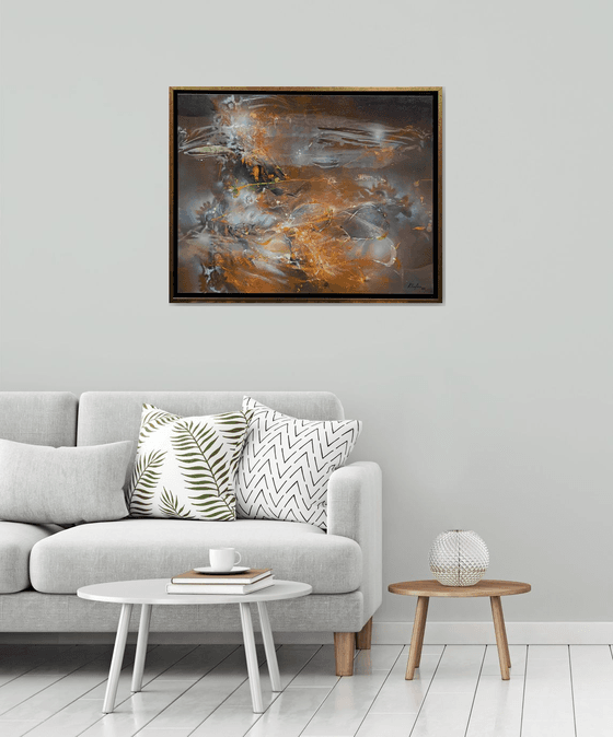 Large framed autumn abstract