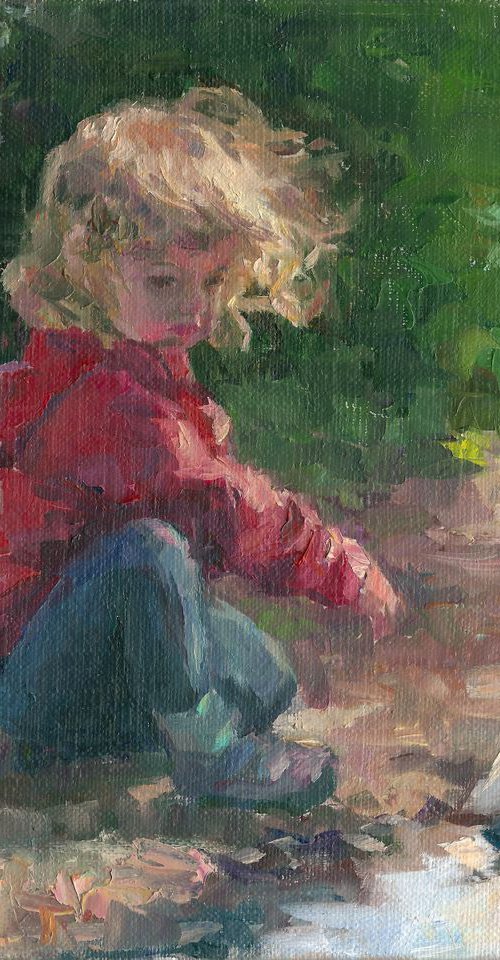 Boy and  boat by Vachagan Manukyan