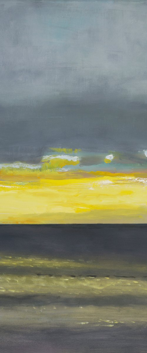 Yellow mood of ocean 30x30 inch 76x76cm by Bo Kravchenko by Bo Kravchenko