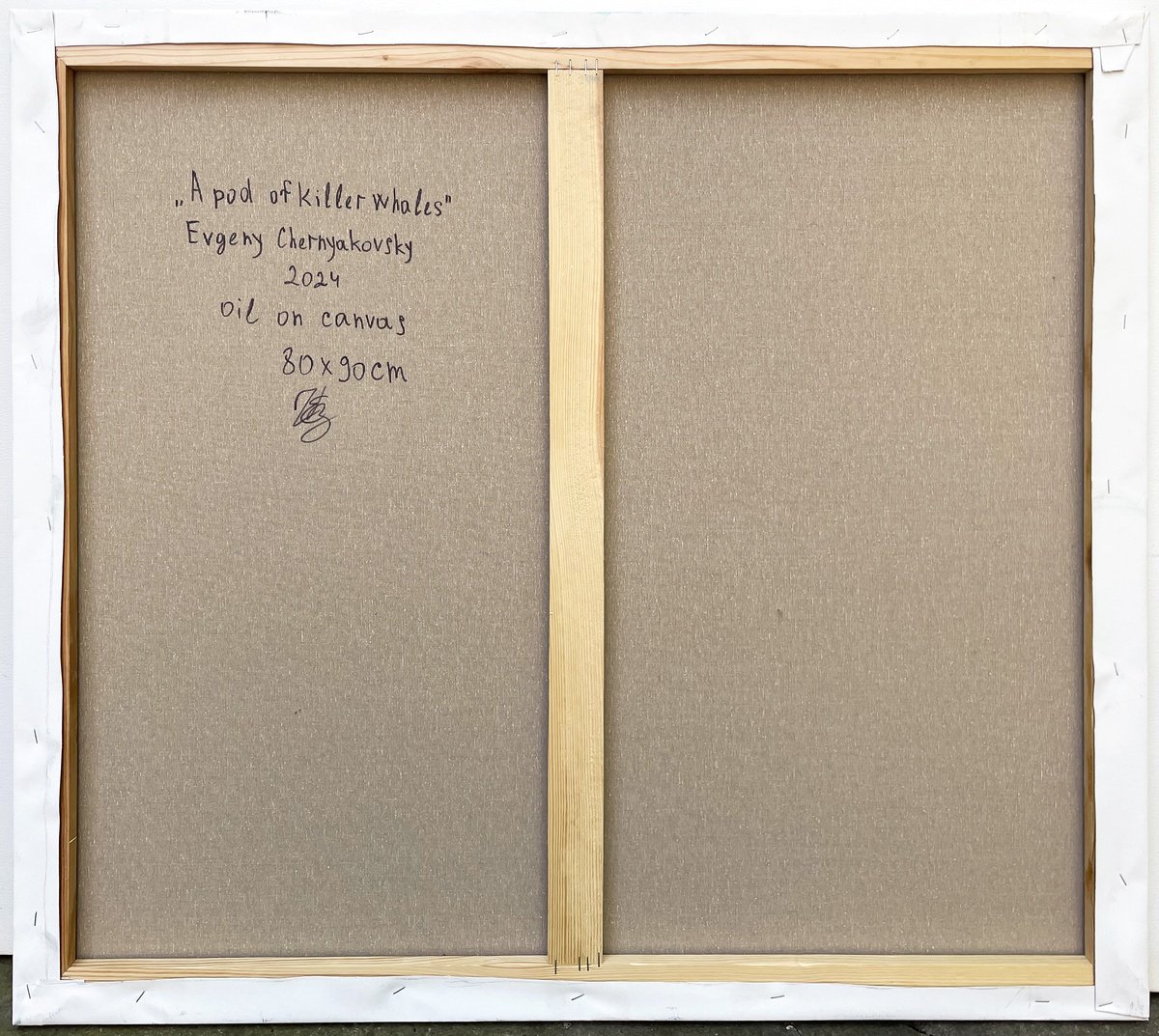 Impressionistic Animal Oil Painting By Evgeny Chernyakovsky, 35 X 31, A Pod Of Killer Whale, Original Artwork