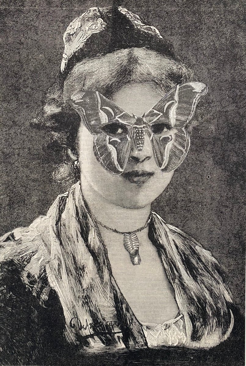 Surrealistic Portrait Collage By Tudor Evans, 6 X 9", Leah, Original Artwork