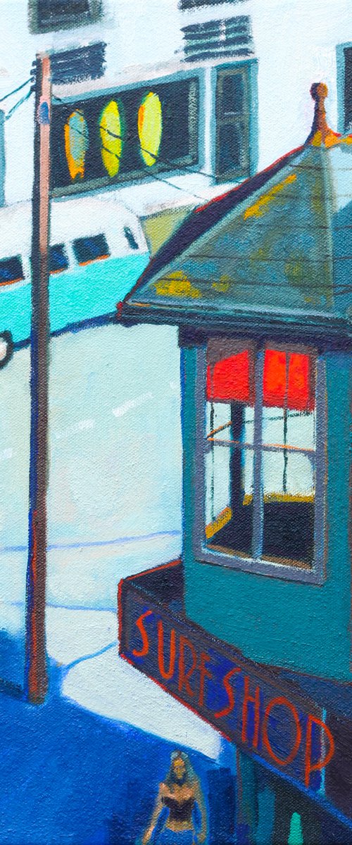 Surf shop corner by Joe Mcdonald