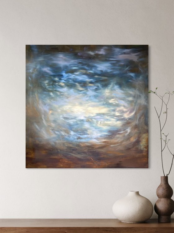 After the storm - Abstract blue painting