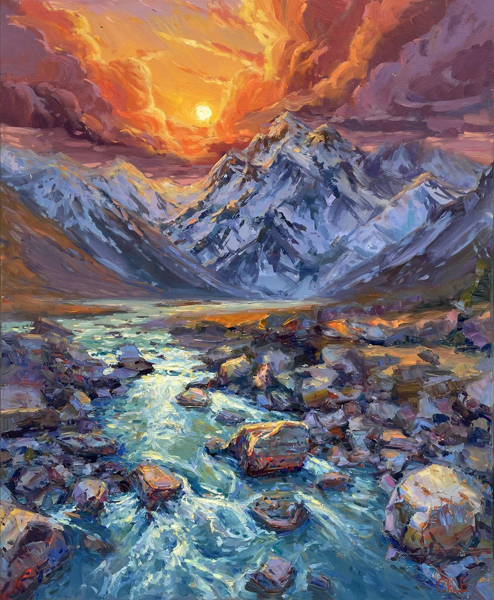 Evening Sunset By Evgeny Chernyakovsky, 27 X 35, Artwork For Sale On Artfinder