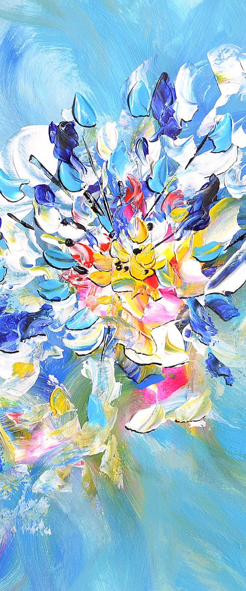 Abstract Blue bouquet by Isabelle Vobmann