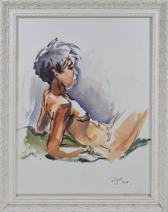 Nude in gouache