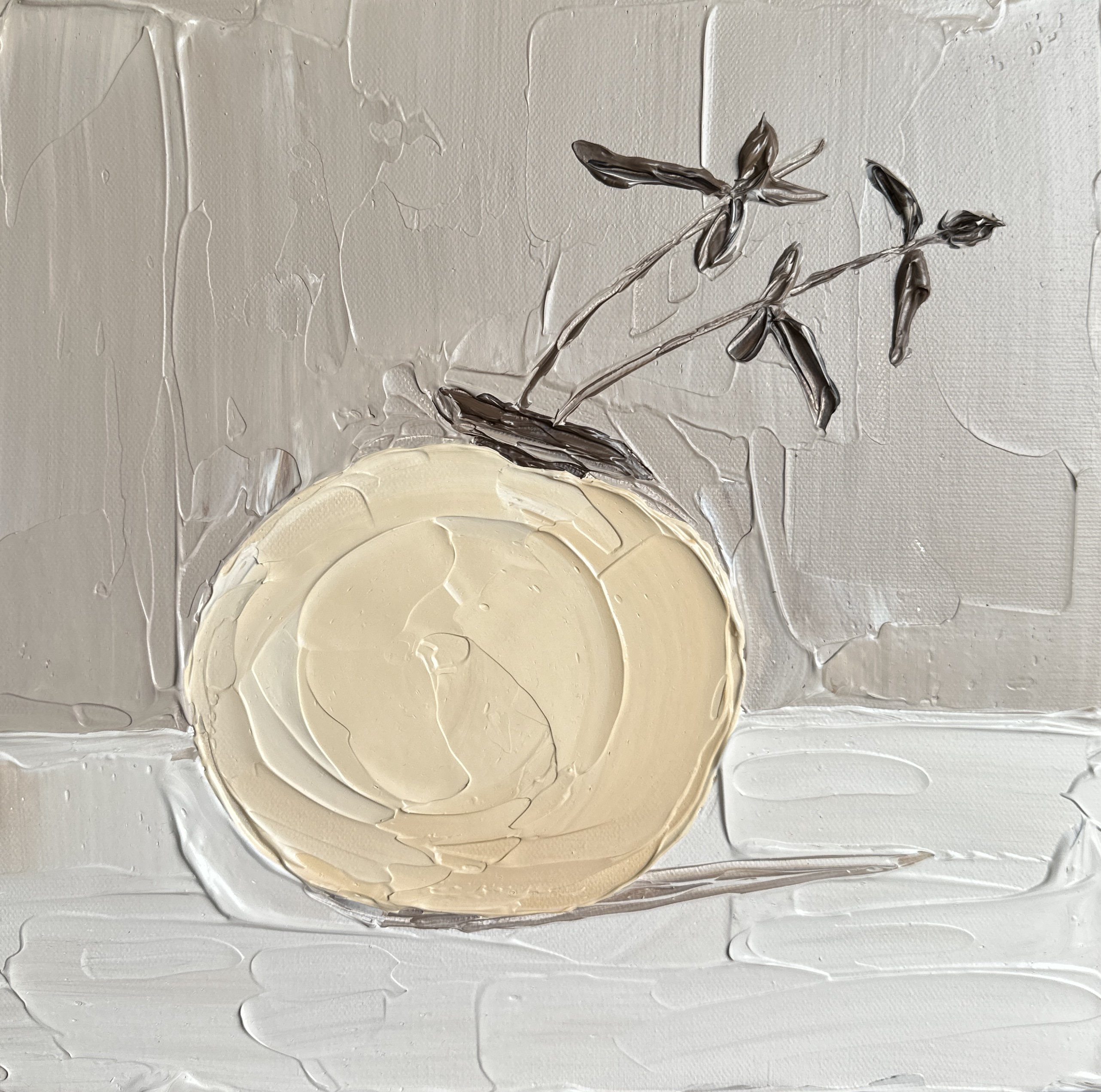 Impressionistic Still Life Acrylic Painting By Guzaliya Xavier, 12 X 12, Vase Aesthetics 5, Original Artwork