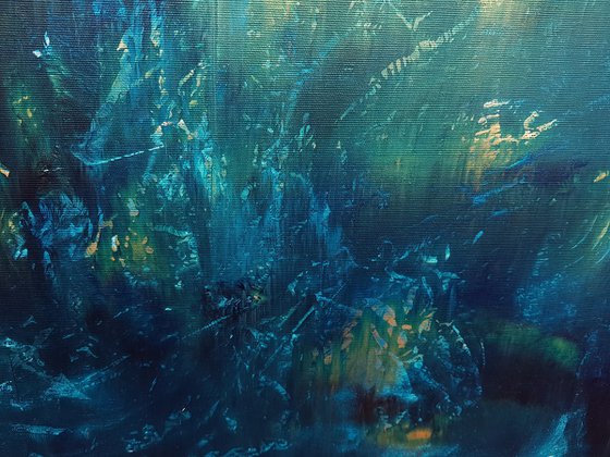 Star dust - XL  blue abstract painting