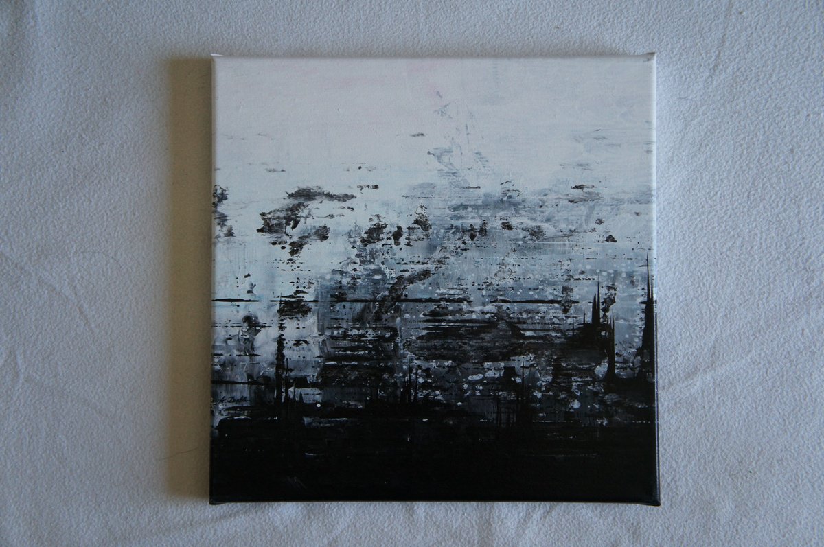Abstract Acrylic Painting By Ansgar Dressler, 12 X 12, Afterworld Impression Ii [S], Original Artwork