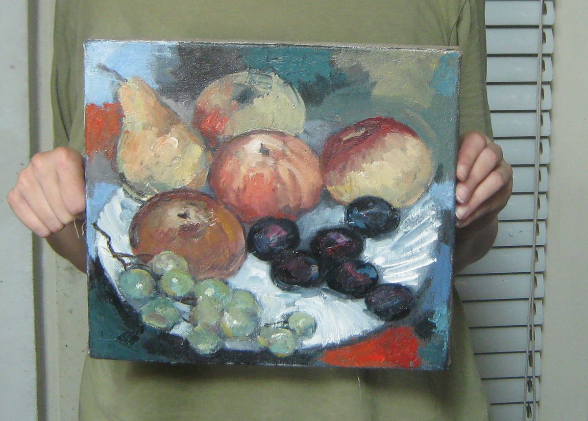 Still life - Pears, apples, grapes and plums, (KOV-53), author: Mato Jurkovic, academic painter