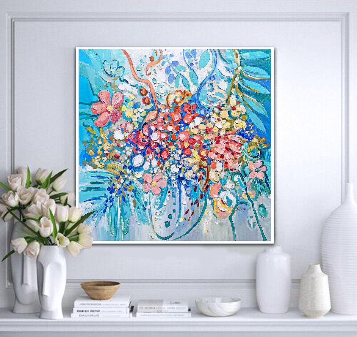 Tropical Blossoms Acrylic painting by Lana Guise | Artfinder