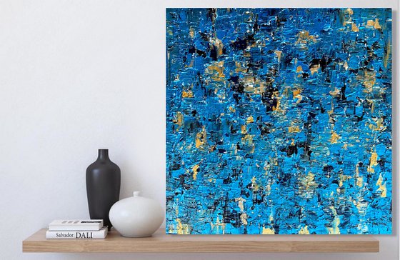 The Blue Sound - TEXTURED ABSTRACT ART – MODERN PAINTING. READY TO HANG!