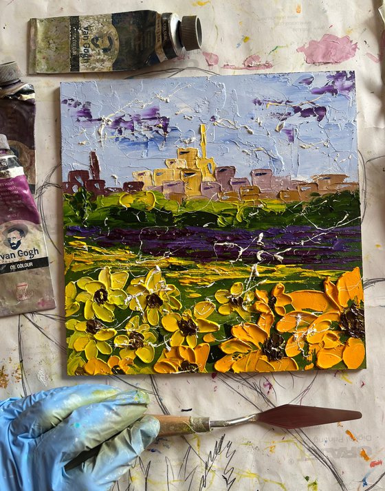 Provence Sunflower Field Art