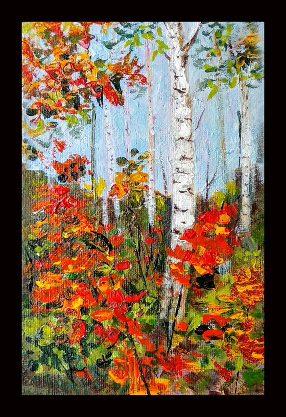 Aspen trees and Autumn Miniature landscape