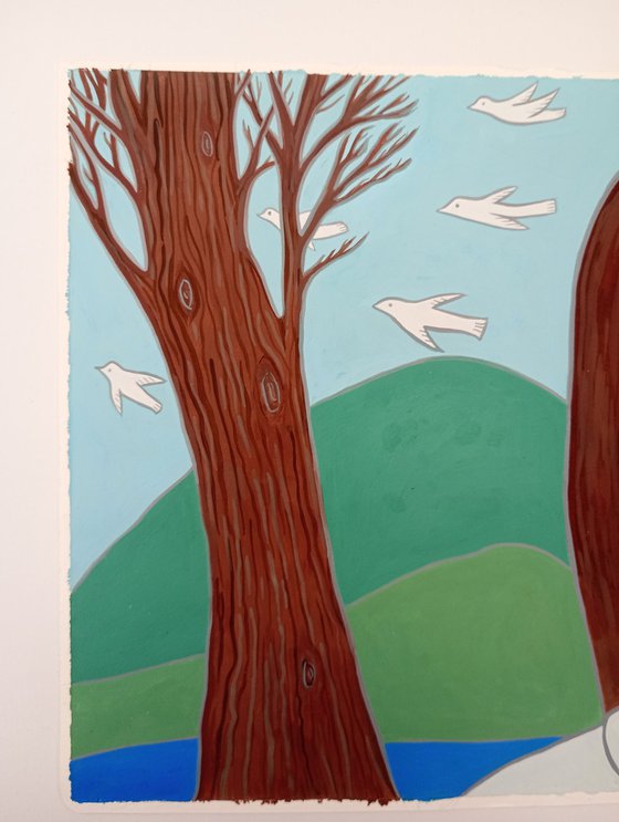 Birds & Trees -11.75 x 8.25 in