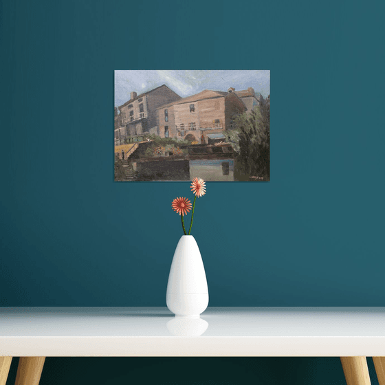 Houses on an Italian hilltop. A ‘plein air’ oil painting.