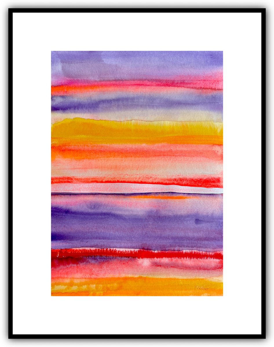 Abstract Watercolour By Gesa Reuter, 12 X 16, Day, Original Artwork