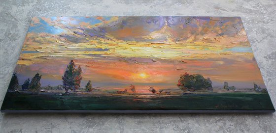 Warm evening sunset
