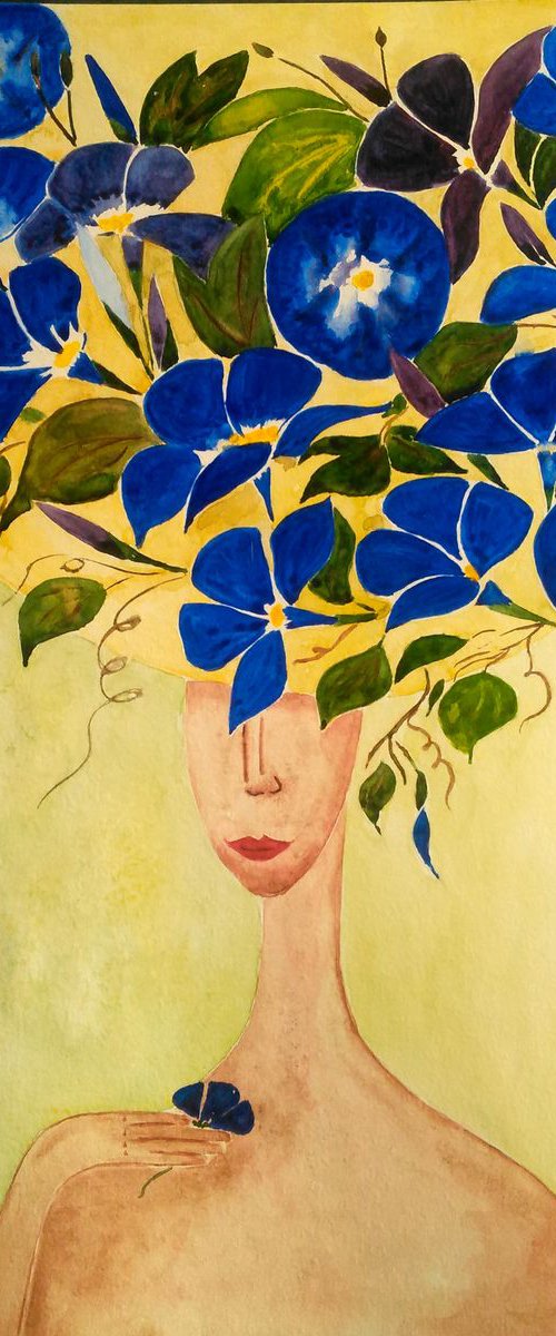 " Queen of the blue flowers" by Halyna Kirichenko