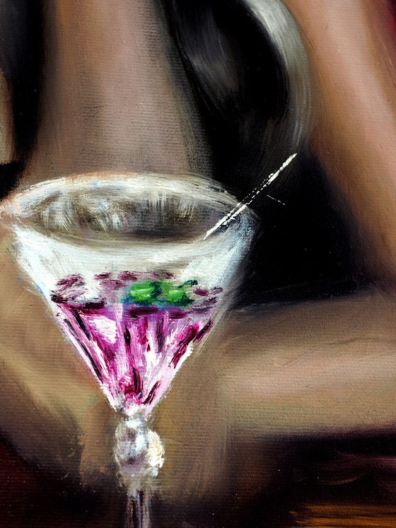 Woman with a Pink Cocktail