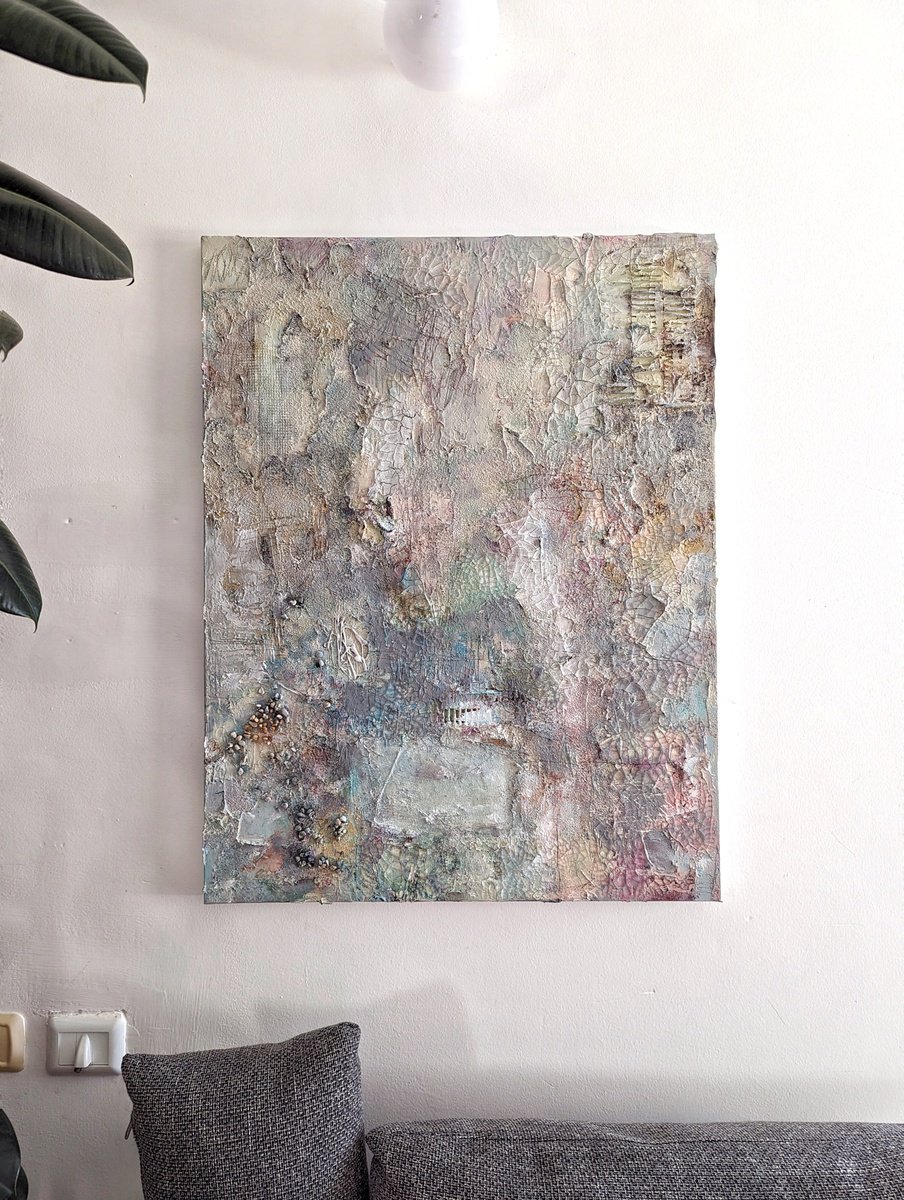 Abstract Painting By Jenny Furman, 28 X 35, Seaside Serenade, Original Artwork