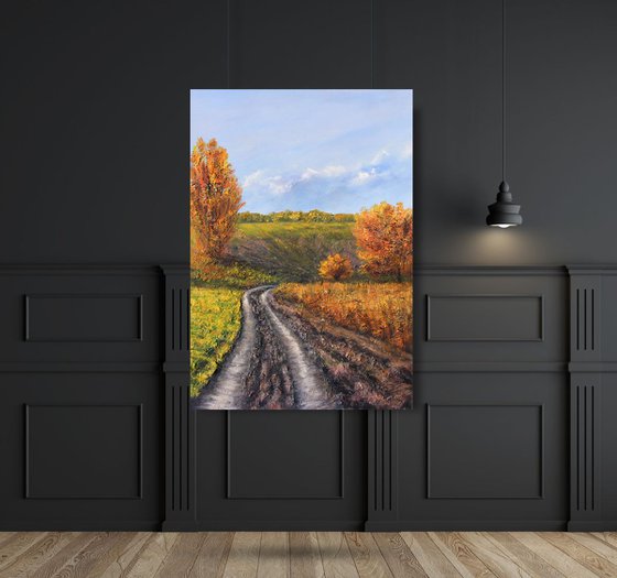 "Rural road in late autumn"