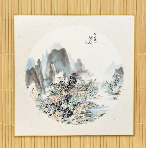 XUAN ART - Chinese landscape painting 43*43cm - 07