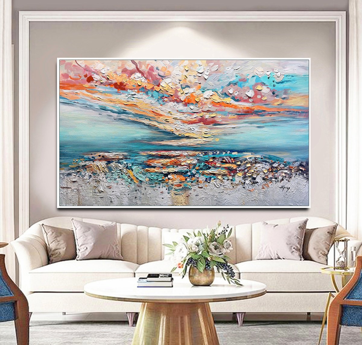  Blue Serenity By Lana Guise, 49 X 29, Artwork For Sale On Artfinder