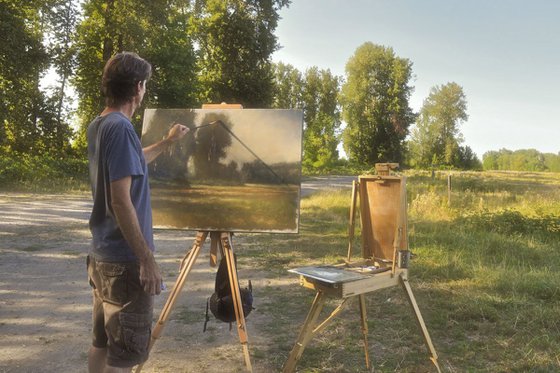 Backroads 4 Afternoon, impressionist landscape plein air.