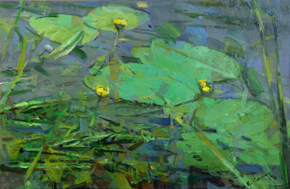 River Lilies By Eugene Segal, 24 X 16, Artwork For Sale On Artfinder