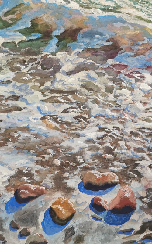 The Joy of Light at Wembury Beach - Beach pebbles by David Fernandez Giron