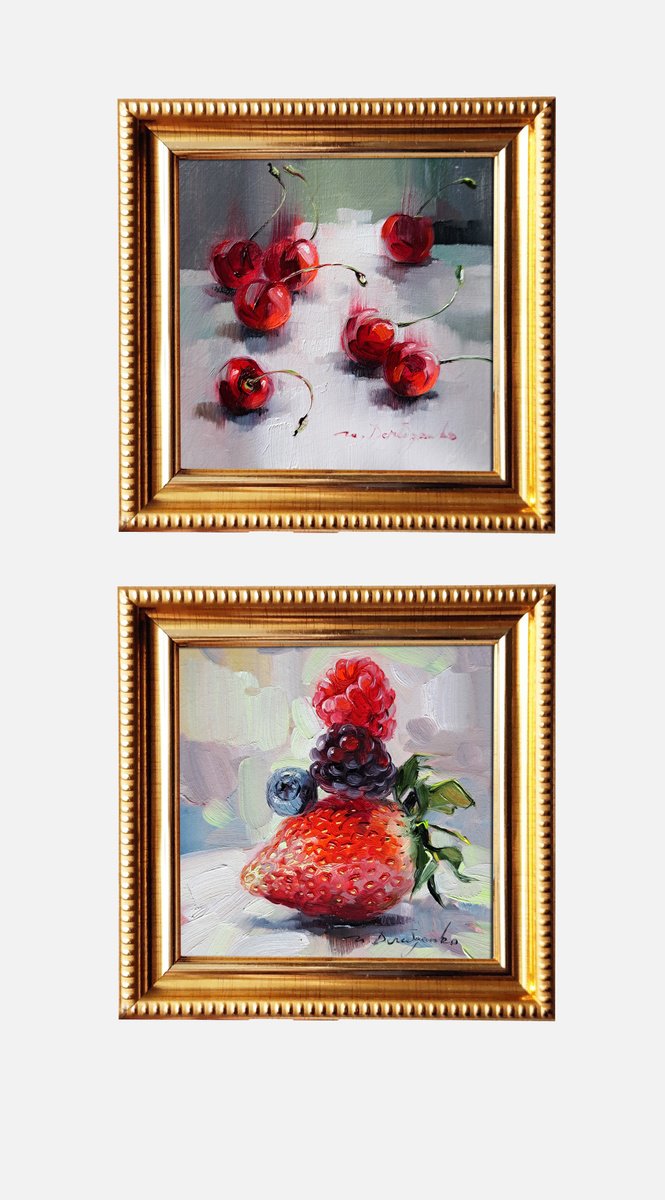 Cherry Berry By Nataly Derevyanko, 5 X 5, Artwork For Sale On Artfinder