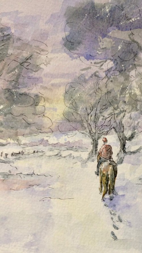 Horse ride in the snow by David Mather