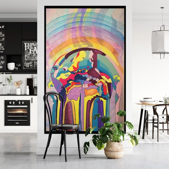 Rainbow. Be yourself. size 200x125 cm