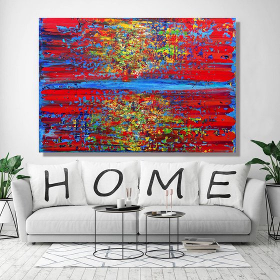 Don't Stop Believing  - XL LARGE,  ABSTRACT ART – EXPRESSIONS OF ENERGY AND LIGHT. READY TO HANG!