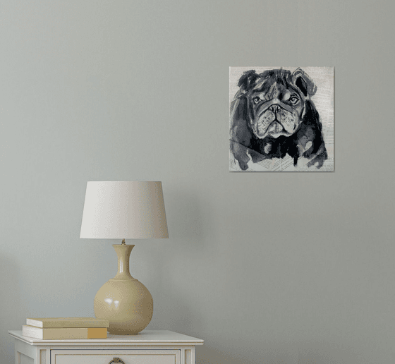 PORTRAIT OF BULLDOG II  /  ORIGINAL PAINTING