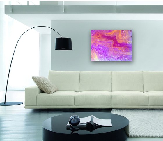 "Universal Intelligence" - FREE USA SHIPPING - Original Abstract PMS Fluid Acrylic Painting - 24 x 18 inches